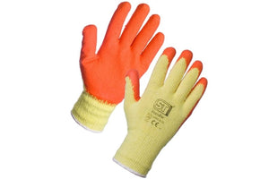 1 Pair of Grip Gloves - Breathable - Cotton & Latex - Size L